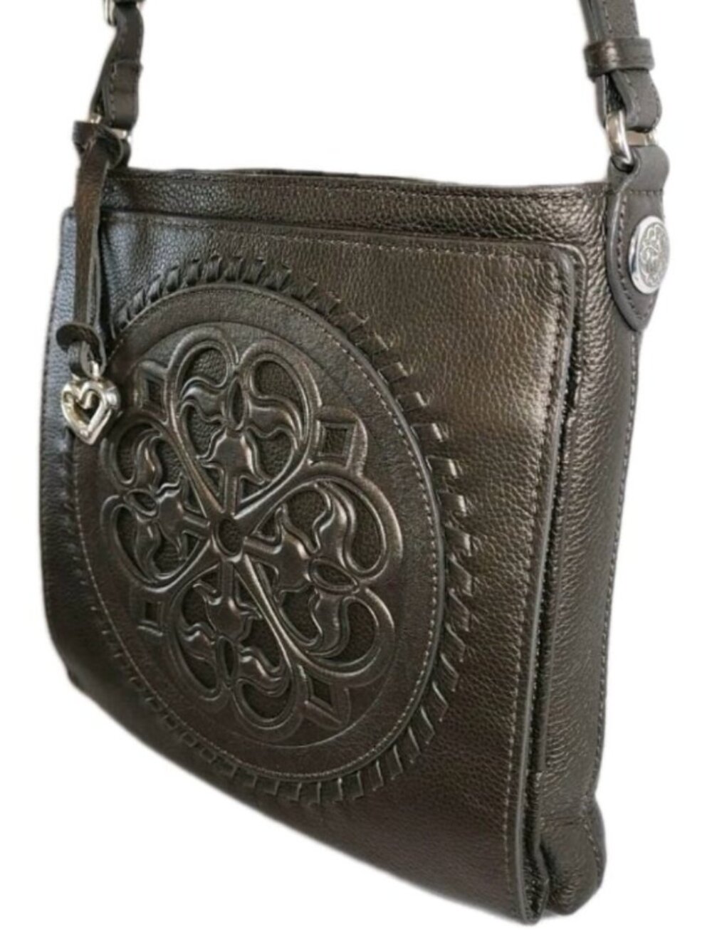 Brighton Ferrara Medallion Crossbody – Black Leather